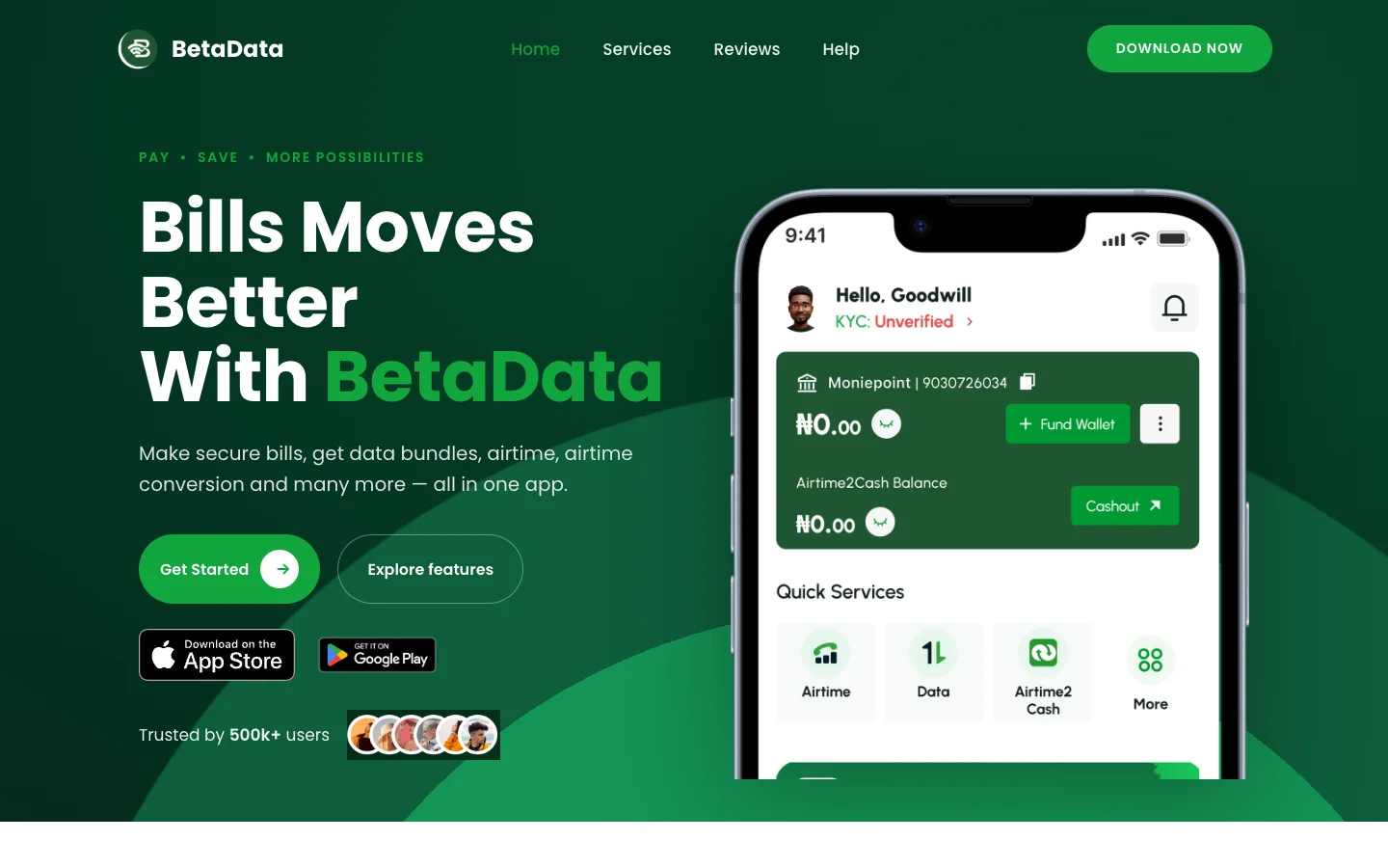 BetaData website